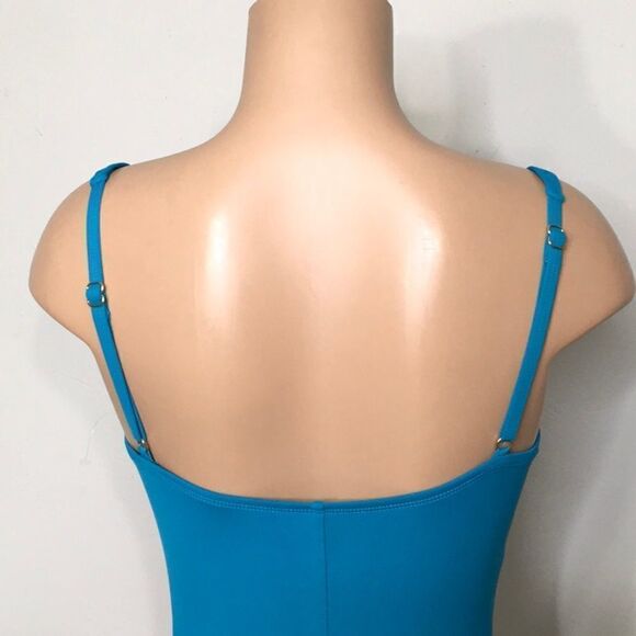 New Liz Claiborne teal ruched swimsuit. - Picture 8 of 12